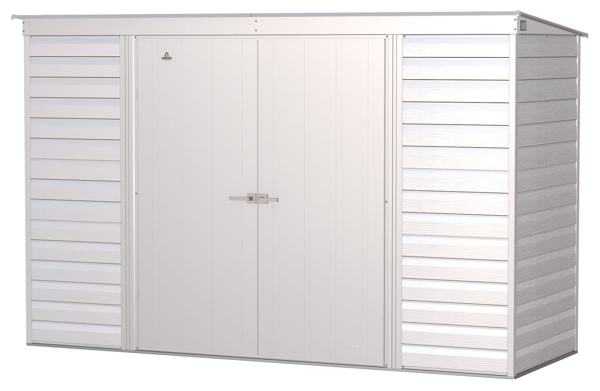 Arrow Select Galvanized Steel Storage Shed, Flute Grey, 10-ft x 4-ft