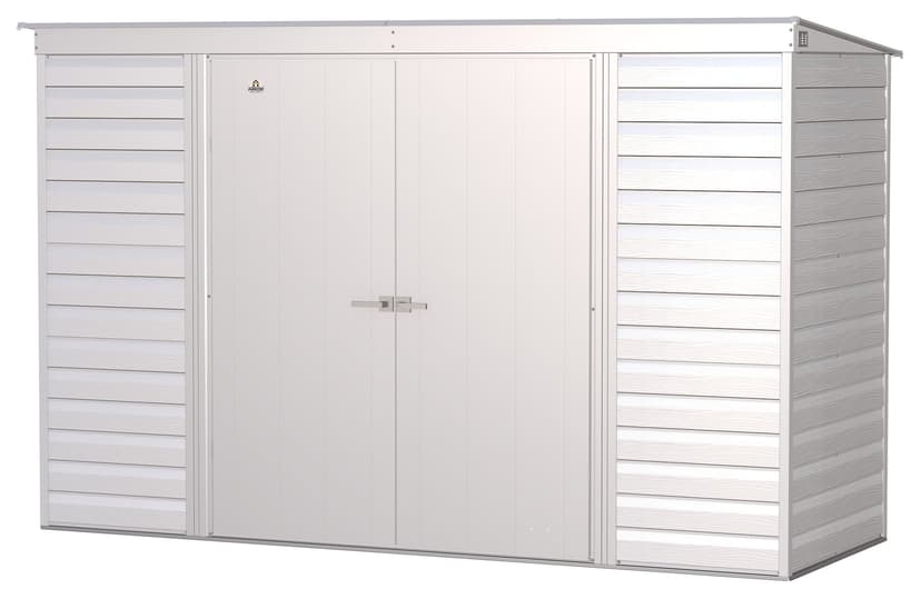 Arrow Select Galvanized Steel Storage Shed, Flute Grey, 10-ft x 4-ft