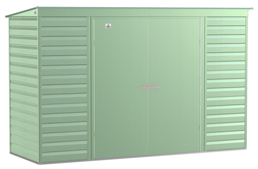 Arrow Select Galvanized Steel Storage Shed, Sage Green, 10-ft x 4-ft