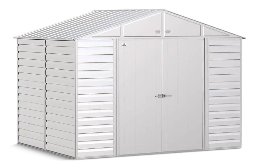 Arrow Select Galvanized Steel Storage Shed, Flute Grey, 10-ft x 8-ft