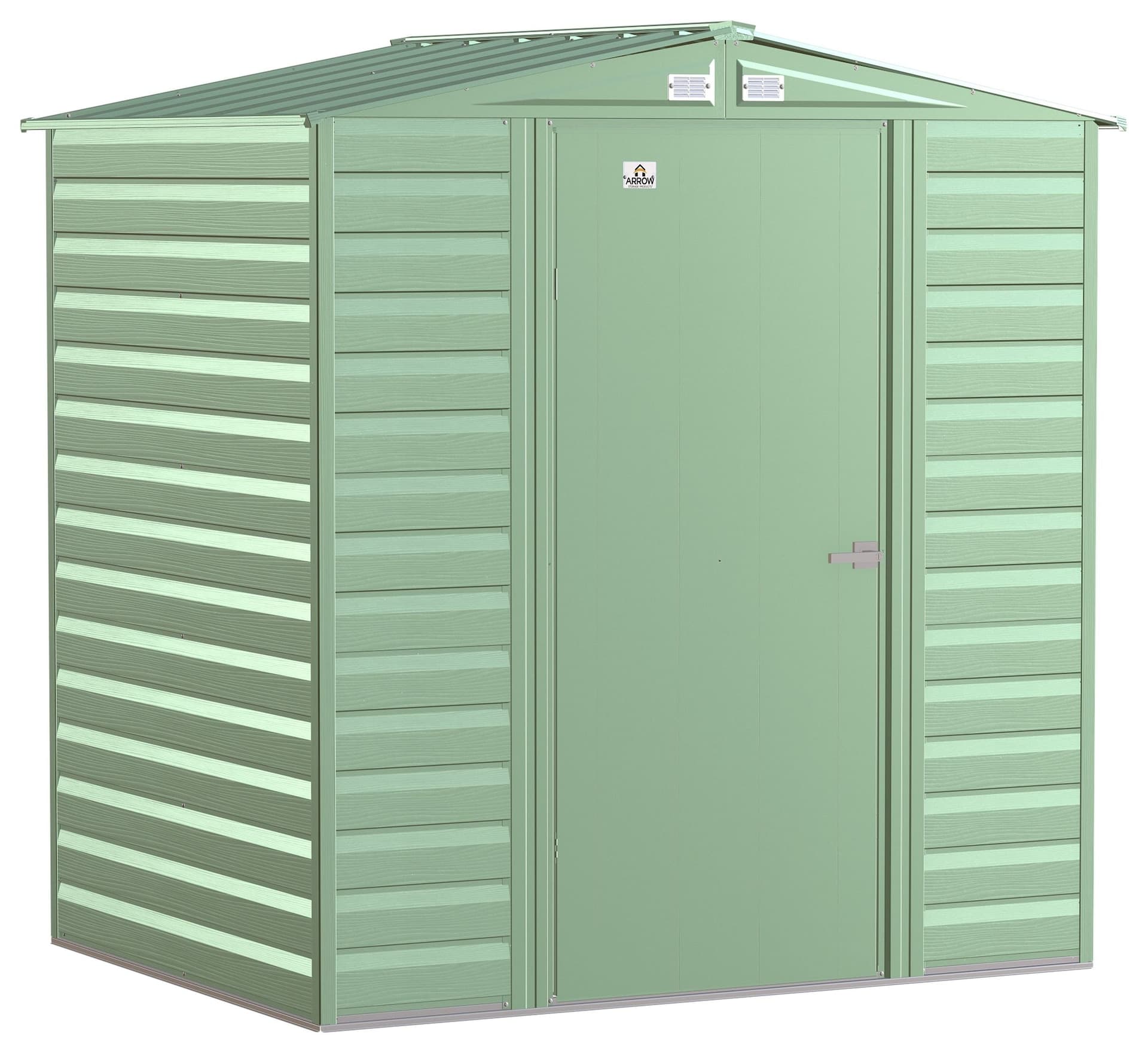 Arrow Select Galvanized Steel Storage Shed, Sage Green, 6-ft x 5-ft