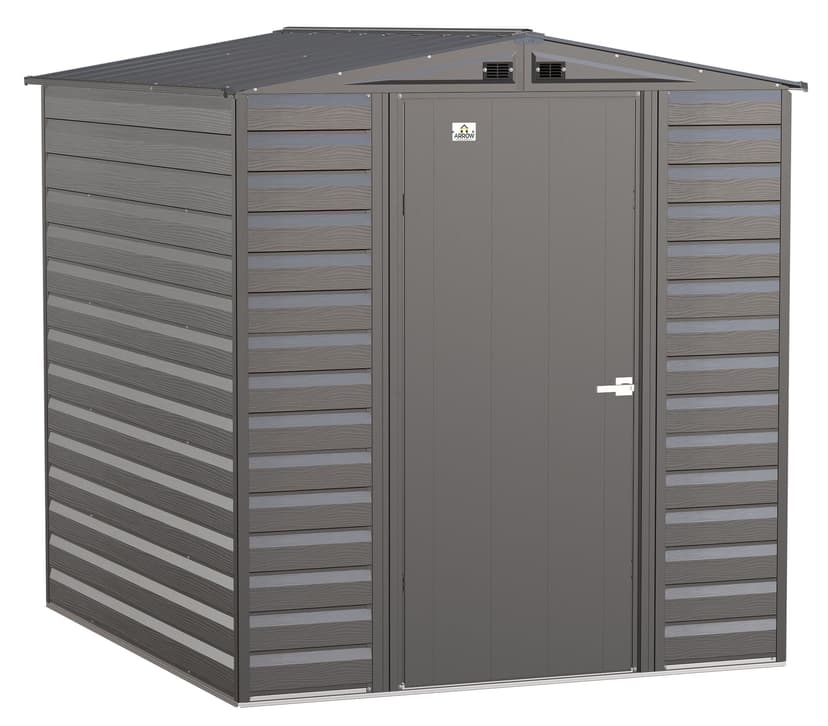 Arrow Select Galvanized Steel Storage Shed, Charcoal, 6-ft x 7-ft
