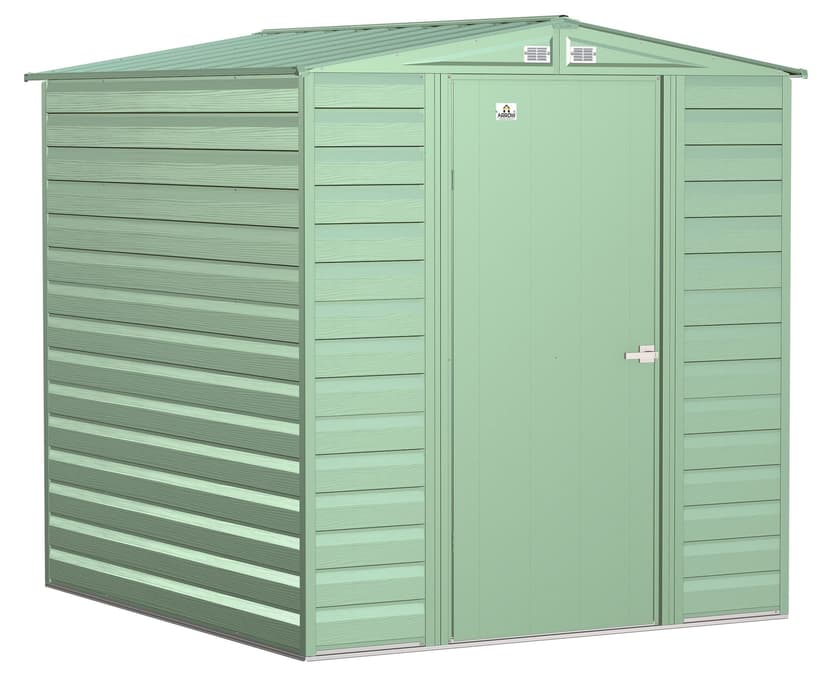 Arrow Select Galvanized Steel Storage Shed, Sage Green, 6-ft x 7-ft