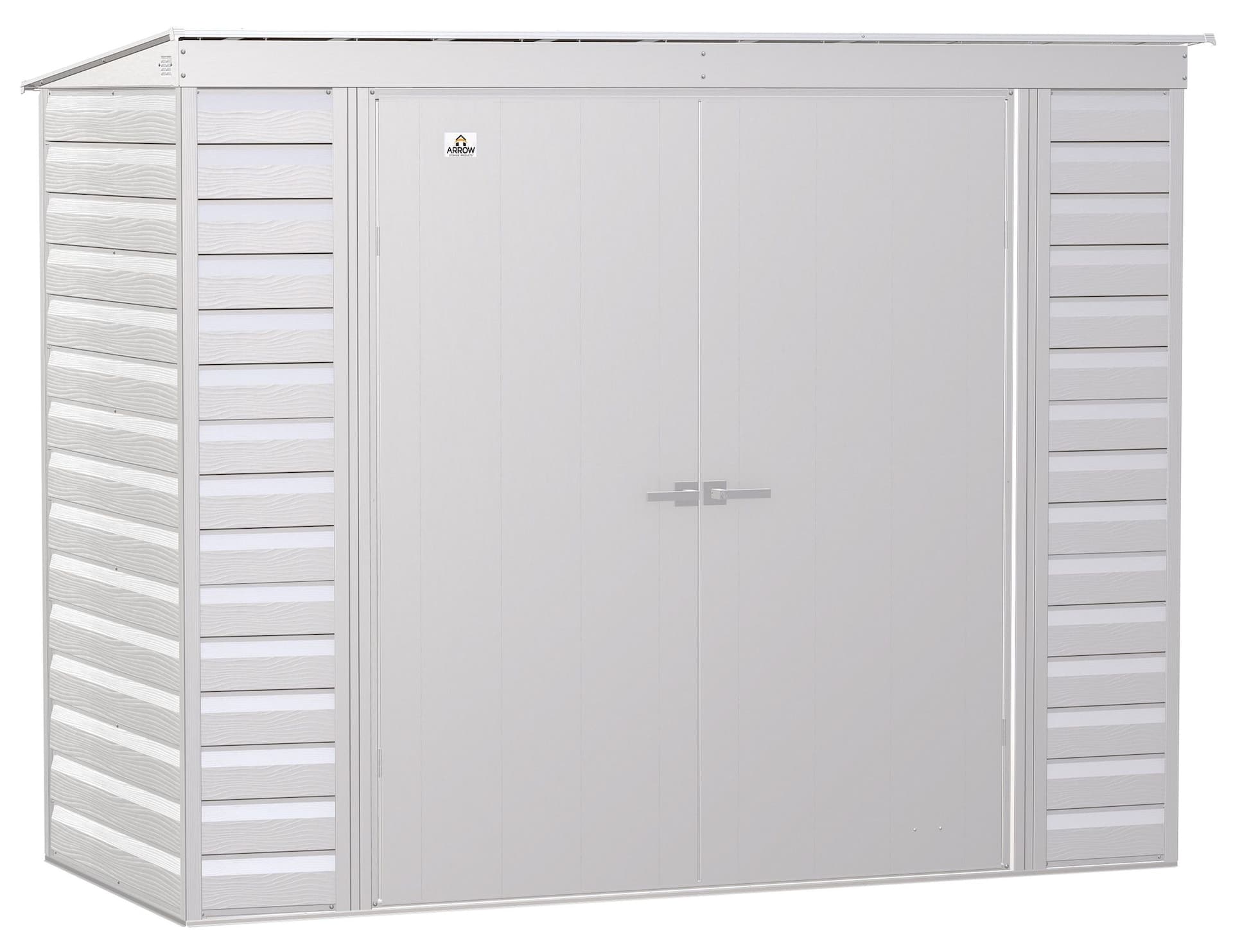 Arrow Select Galvanized Steel Storage Shed, Flute Grey, 8-ft x 4-ft