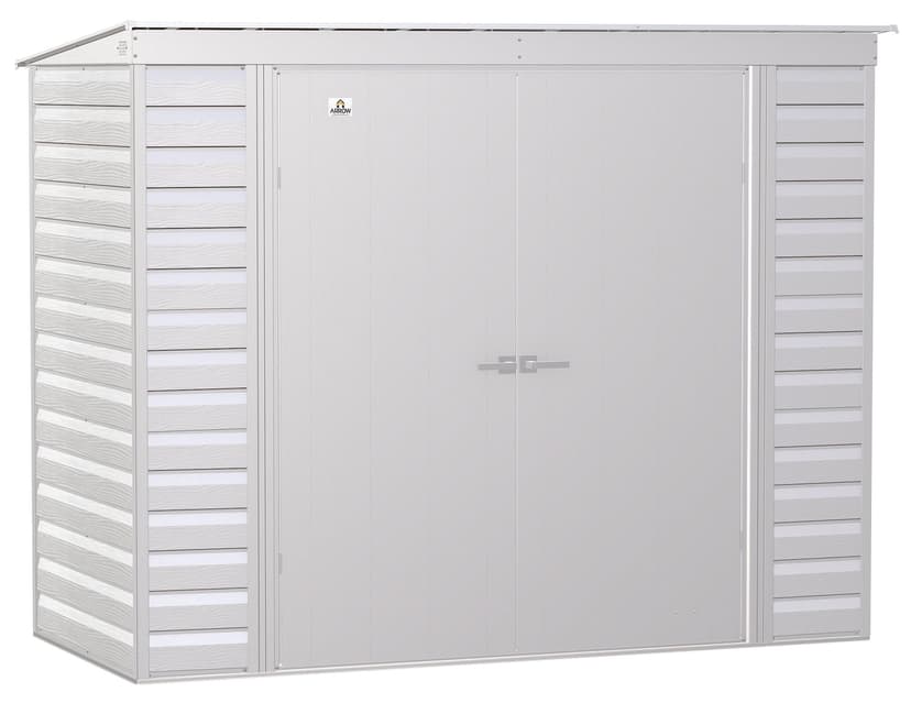 Arrow Select Galvanized Steel Storage Shed, Flute Grey, 8-ft x 4-ft