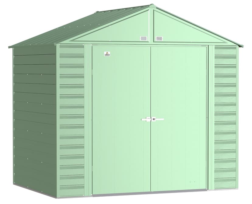 Arrow Select Galvanized Steel Storage Shed, Sage Green, 8-ft x 6-ft