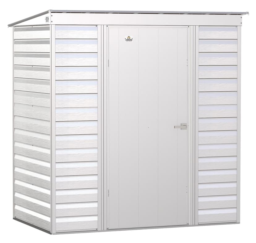 Arrow Select Galvanized Steel Storage Shed, Flute Grey, 6-ft x 4-ft