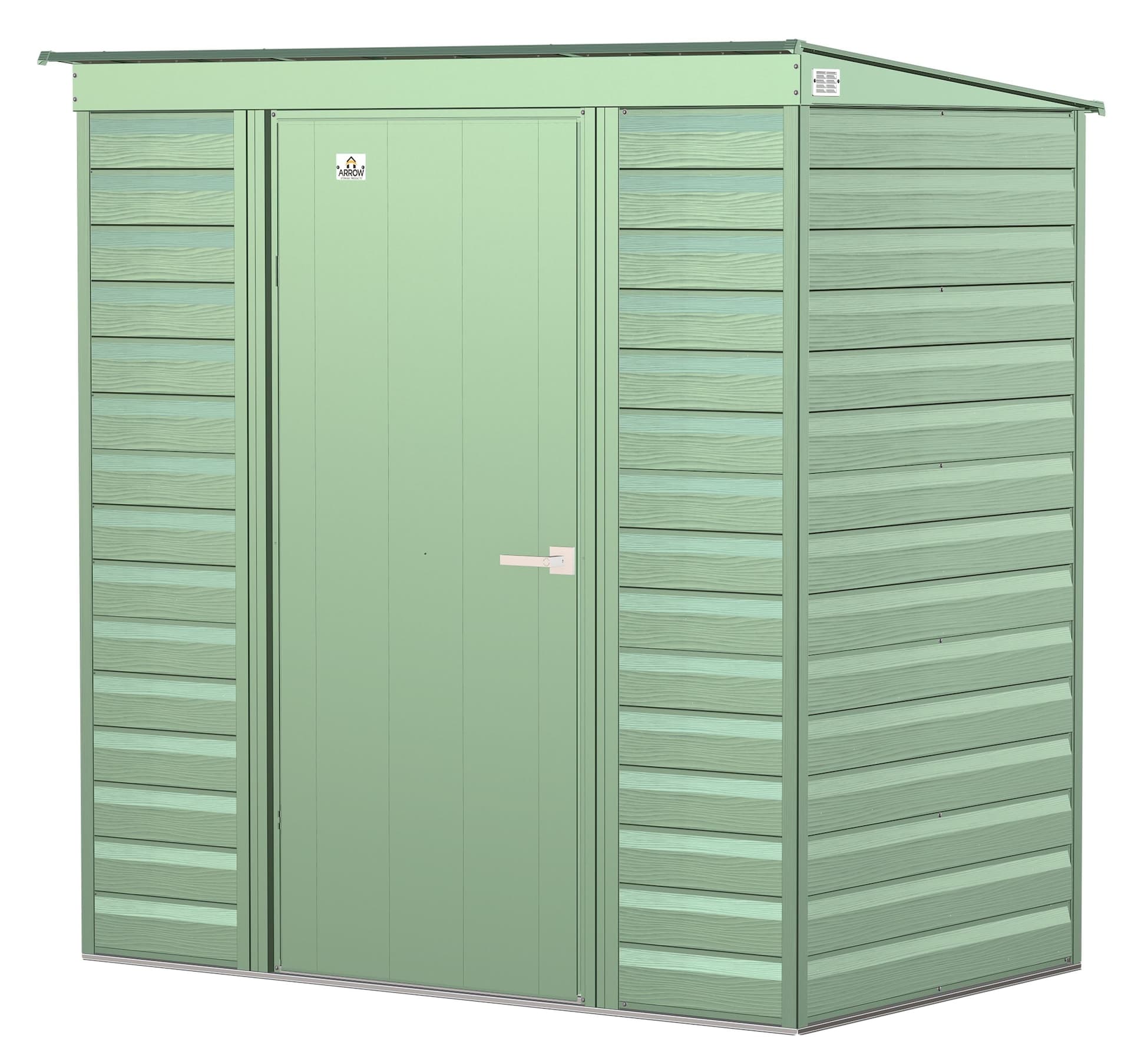 Arrow Select Galvanized Steel Storage Shed, Sage Green, 6-ft x 4-ft