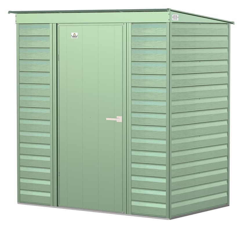 Arrow Select Galvanized Steel Storage Shed, Sage Green, 6-ft x 4-ft
