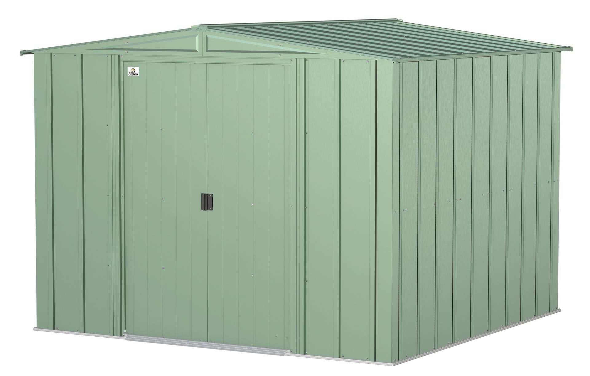 Arrow Classic Galvanized Steel Storage Shed, Sage Green, 8-ft x 8-ft