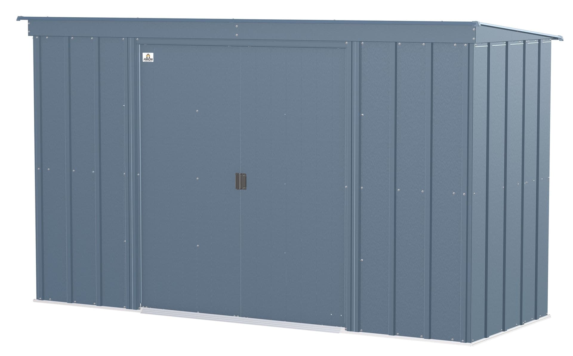 Arrow Classic Galvanized Steel Storage Shed, Blue Grey, 10-ft x 4-ft