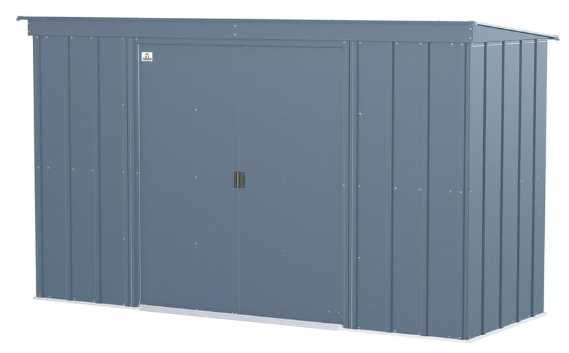 Arrow Classic Galvanized Steel Storage Shed, Blue Grey, 10-ft x 4-ft