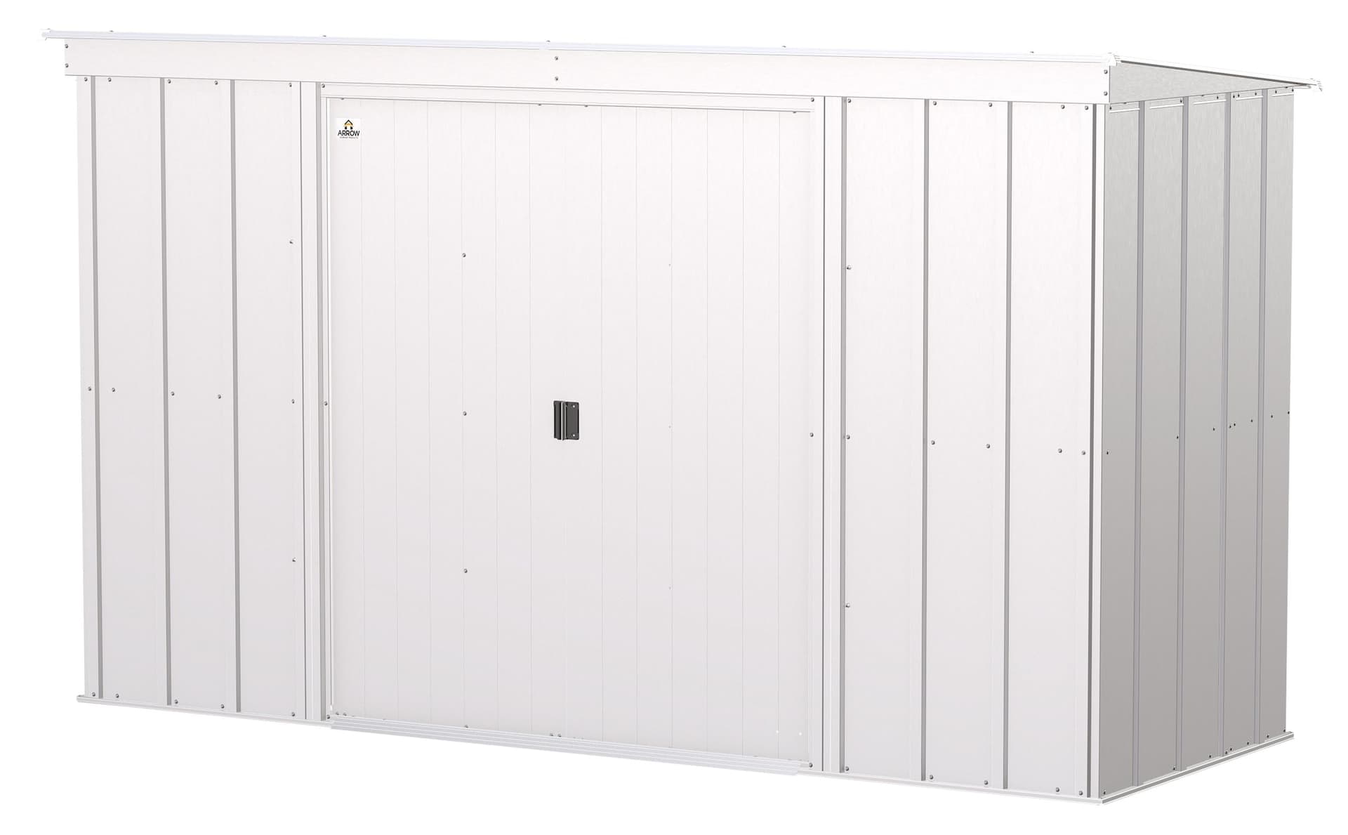 Arrow Classic Galvanized Steel Storage Shed, Flute Grey, 10-ft x 4-ft