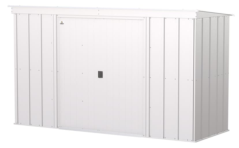 Arrow Classic Galvanized Steel Storage Shed, Flute Grey, 10-ft x 4-ft