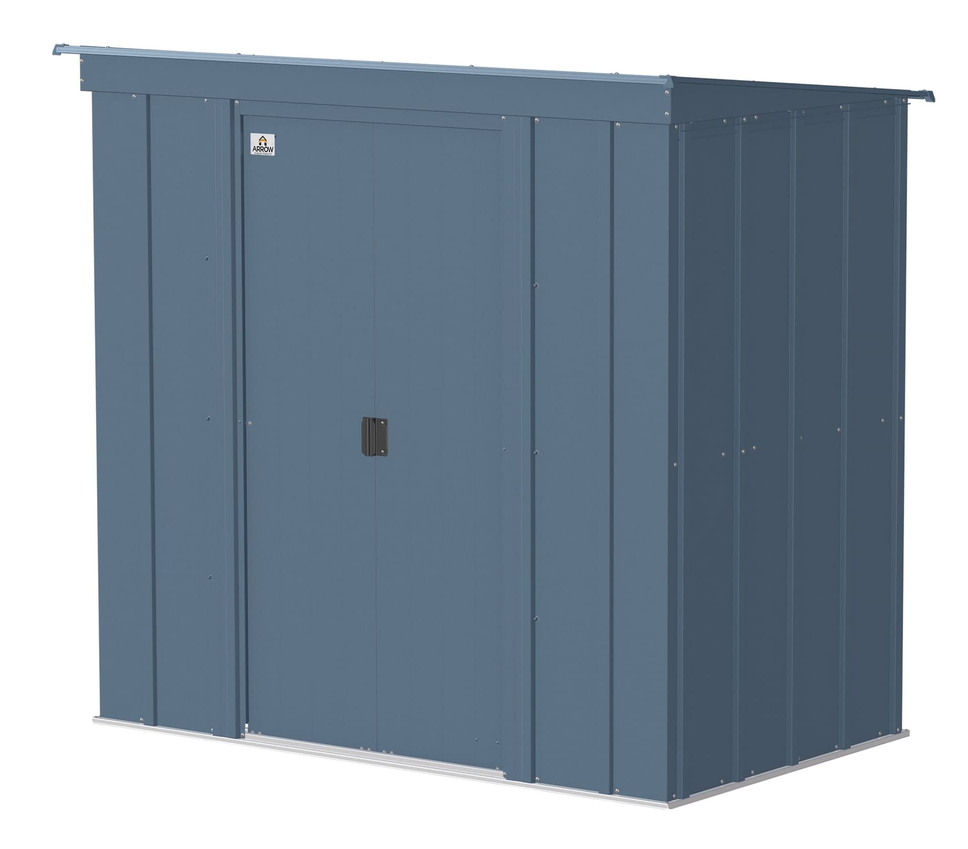 Arrow Classic Galvanized Steel Storage Shed, Blue Grey, 6-ft x 4-ft