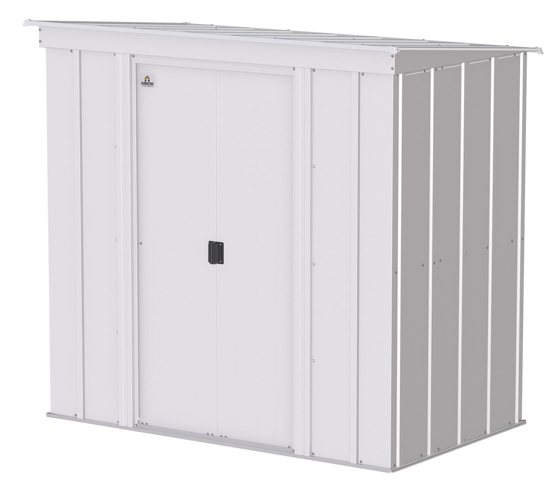 Arrow Classic Galvanized Steel Storage Shed, Flute Grey, 6-ft x 4-ft