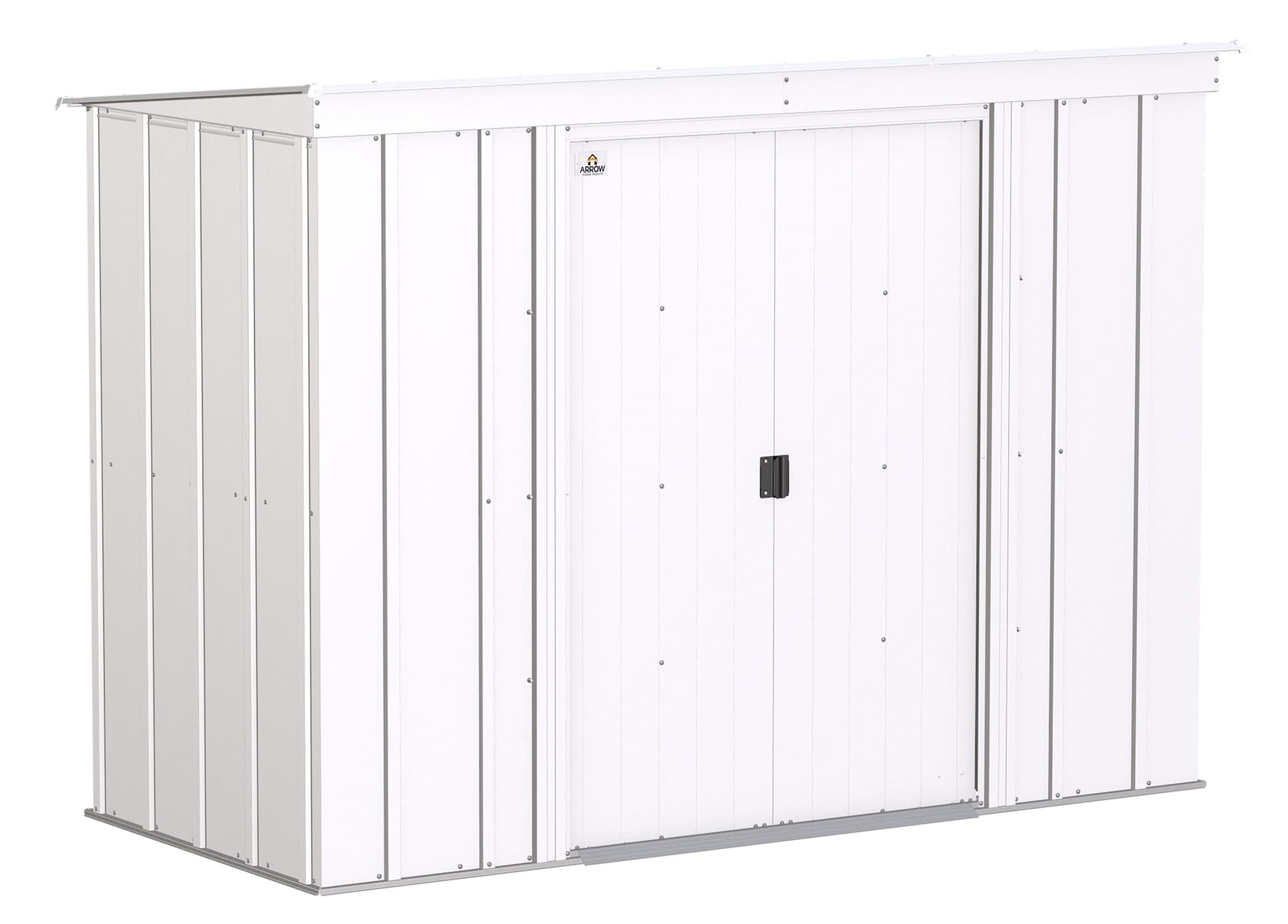 Arrow Classic Galvanized Steel Storage Shed, Flute Grey, 8-ft x 4-ft