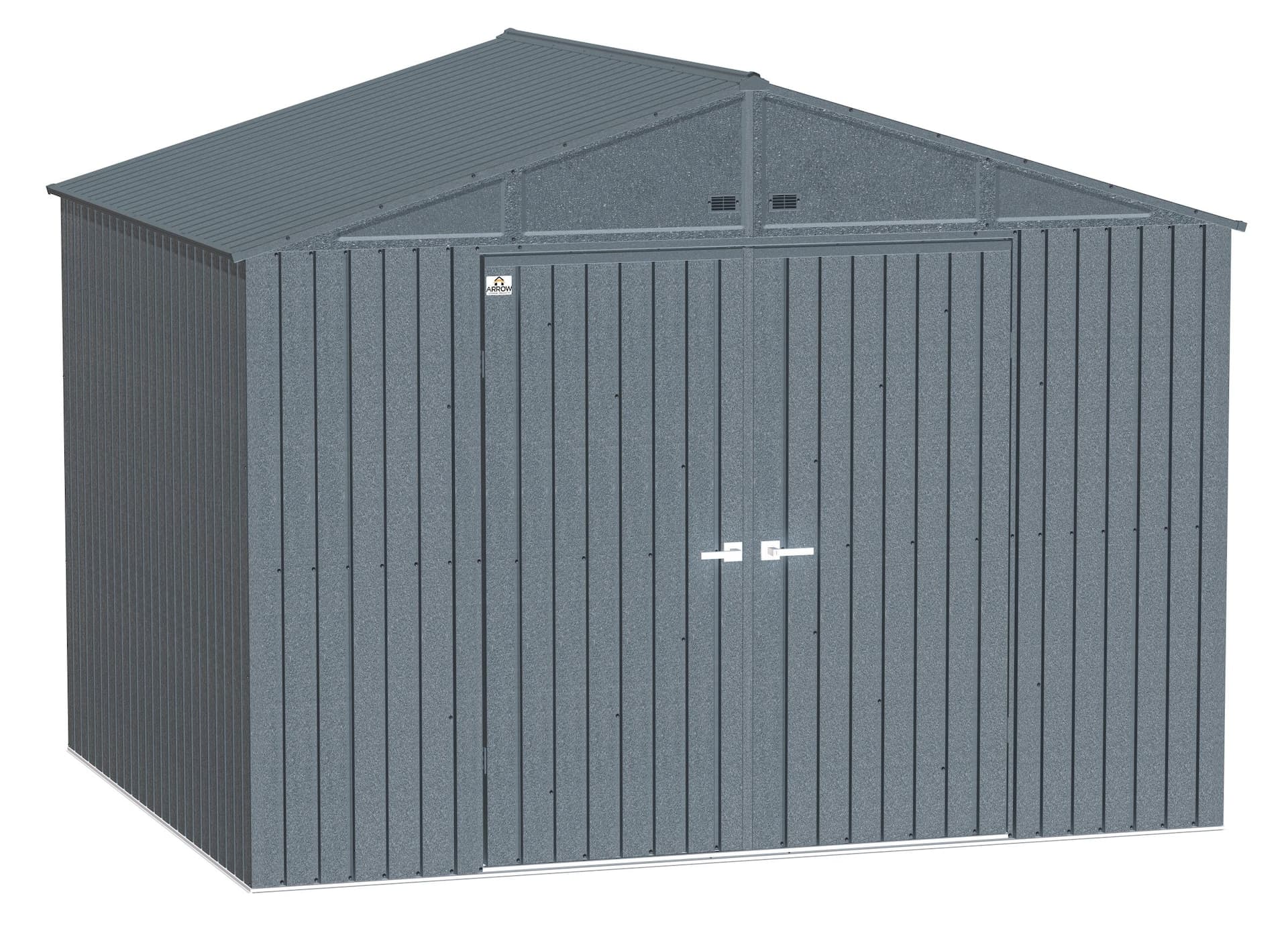 Arrow Elite Steel Storage Shed with Pent Roof, Anthracite, 10-ft x 8-ft