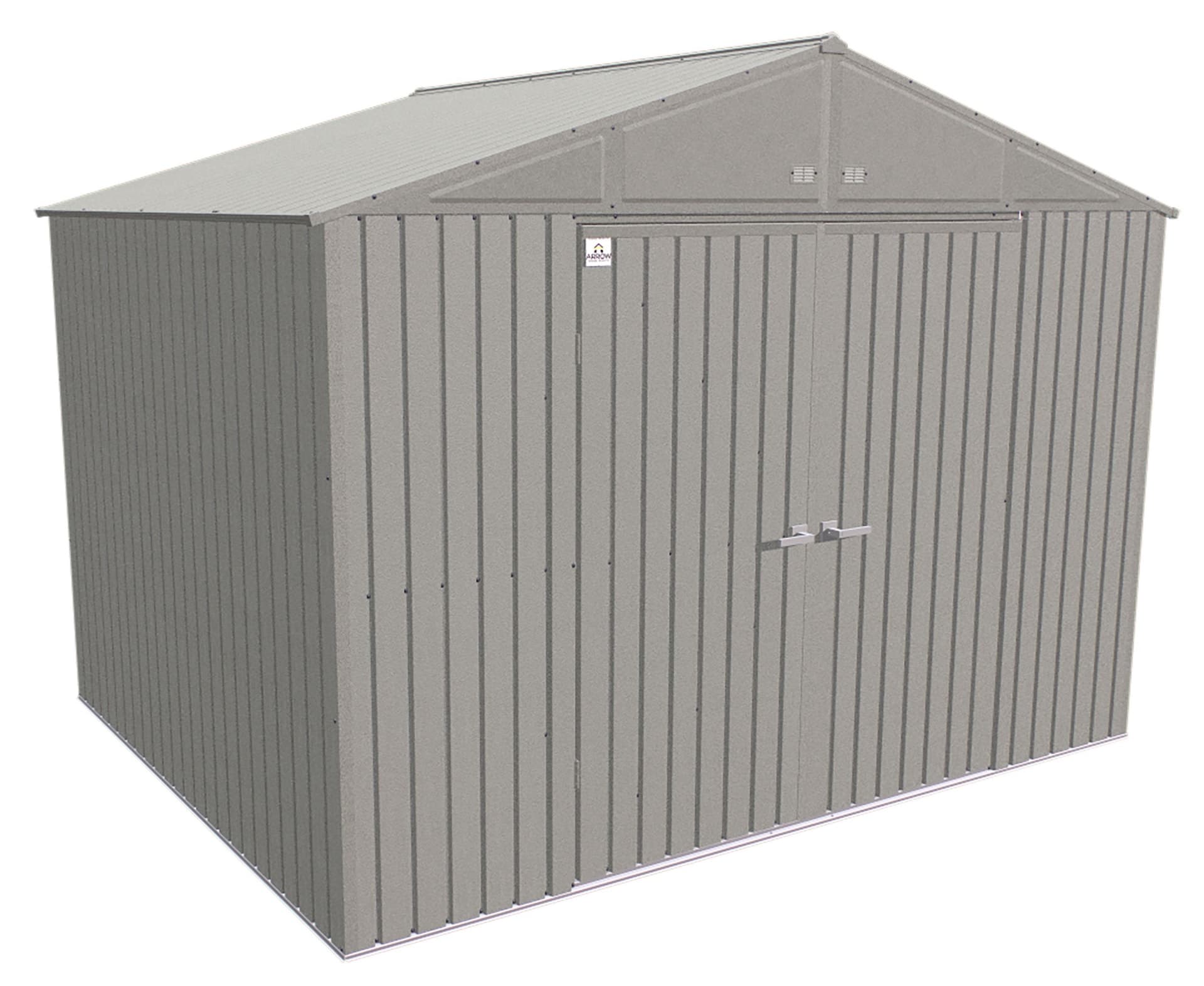 Arrow Elite Steel Storage Shed with Pent Roof, Cool Grey, 10-ft x 8-ft