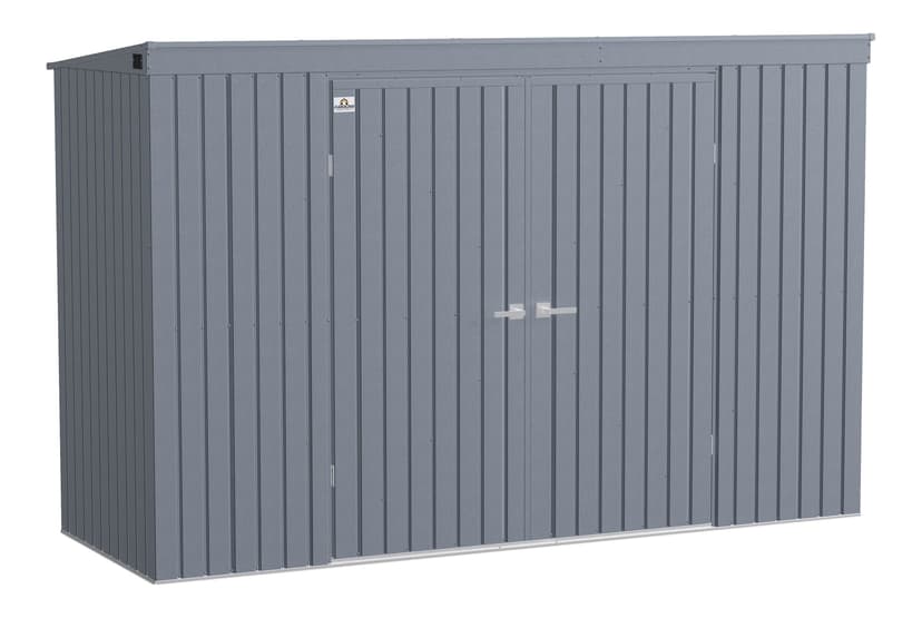 Arrow Elite Steel Storage Shed with Pent Roof, Anthracite, 10-ft x 4-ft