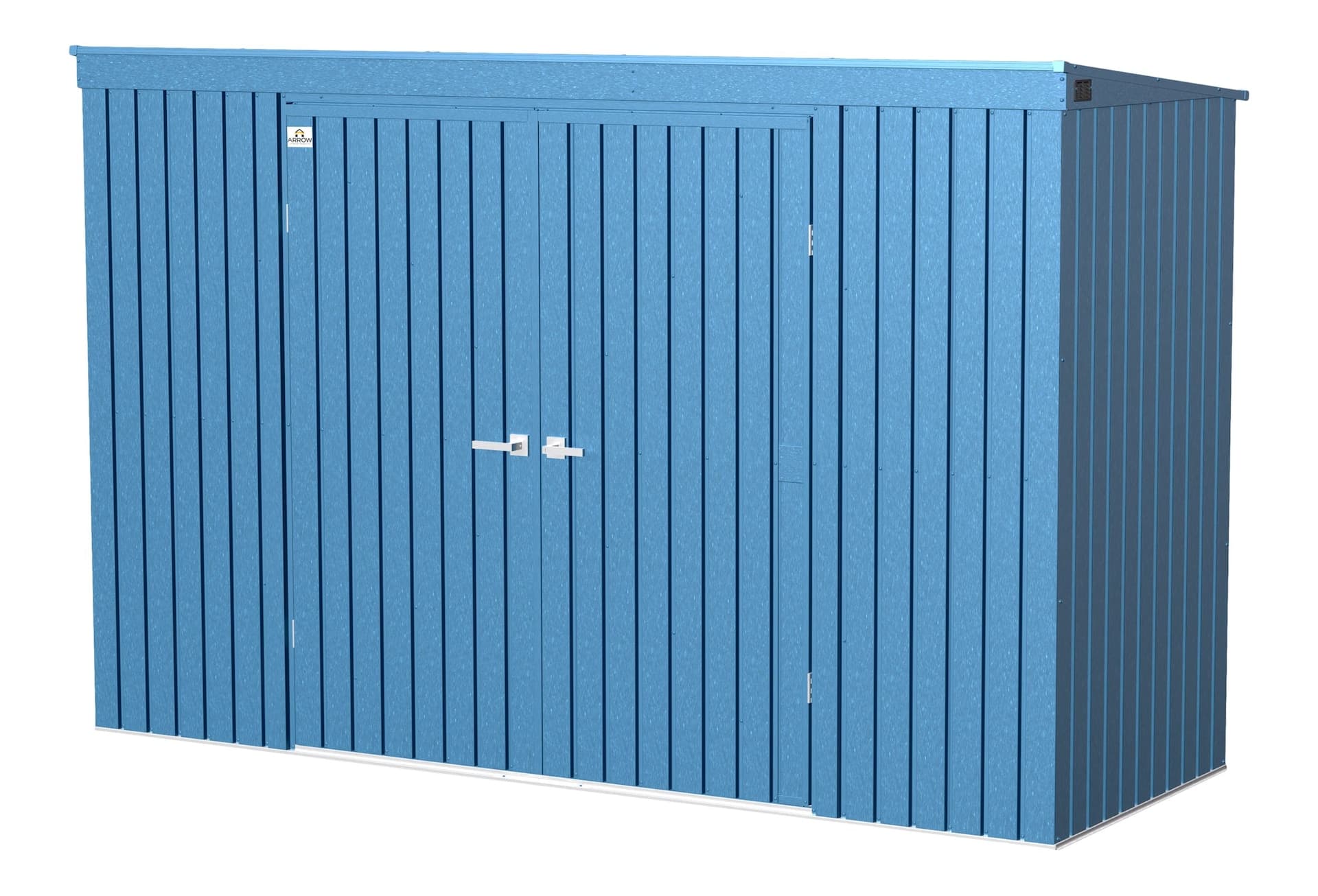 Arrow Elite Steel Storage Shed with Pent Roof, Blue Grey, 10-ft x 4-ft