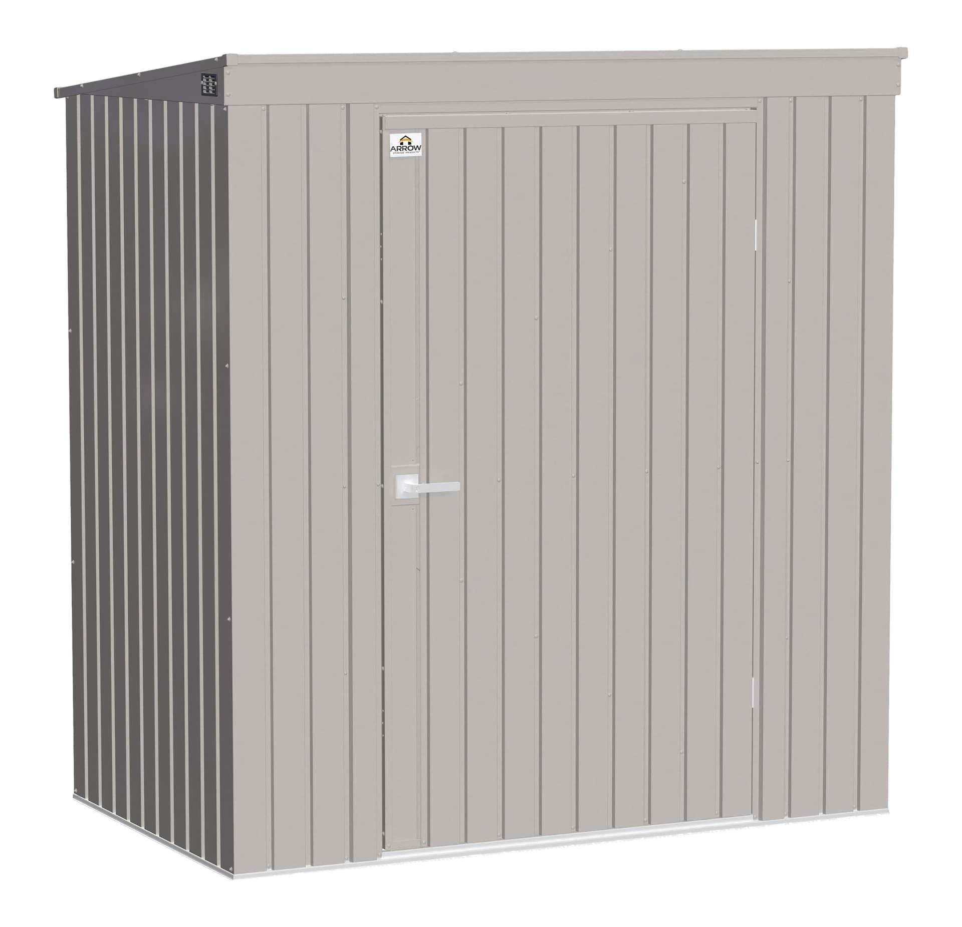 Arrow Elite Steel Storage Shed with Pent Roof, Cool Grey, 6-ft x 4-ft