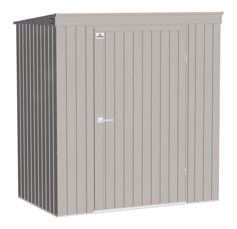 Arrow Elite Steel Storage Shed with Pent Roof, Cool Grey, 6-ft x 4-ft