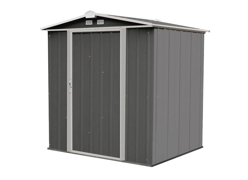 Arrow EZEE Galvanized Steel Storage Shed with Low Gable Roof, Charcoal/Cream, 6-ft x 5-ft