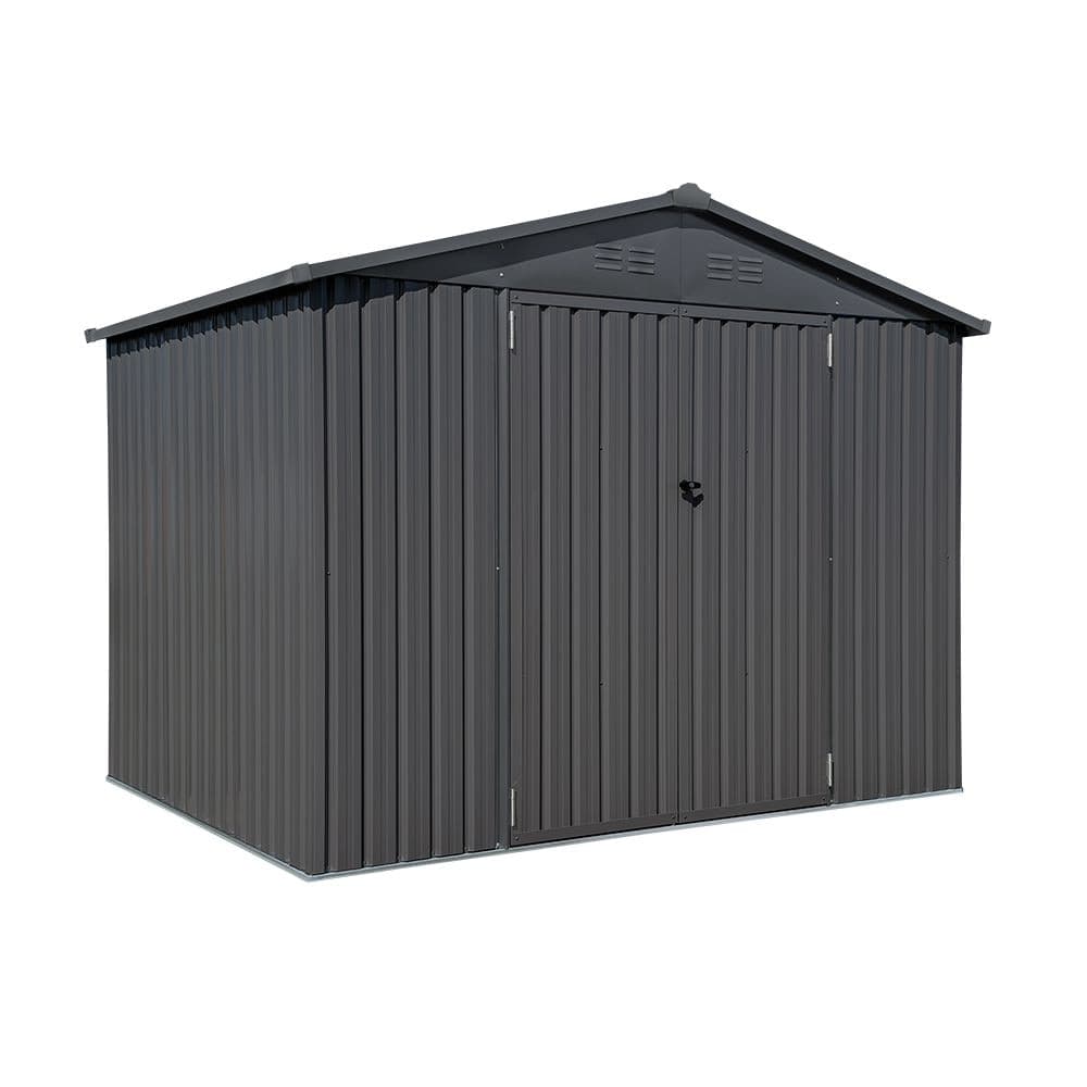 Arrow Outdoor Metal Storage Shed, Charcoal, 8-ft x 6-ft
