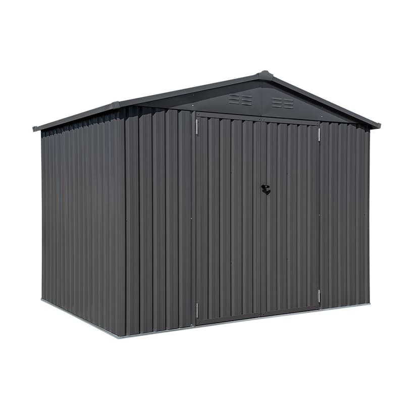Arrow Outdoor Metal Storage Shed, Charcoal, 8-ft x 6-ft