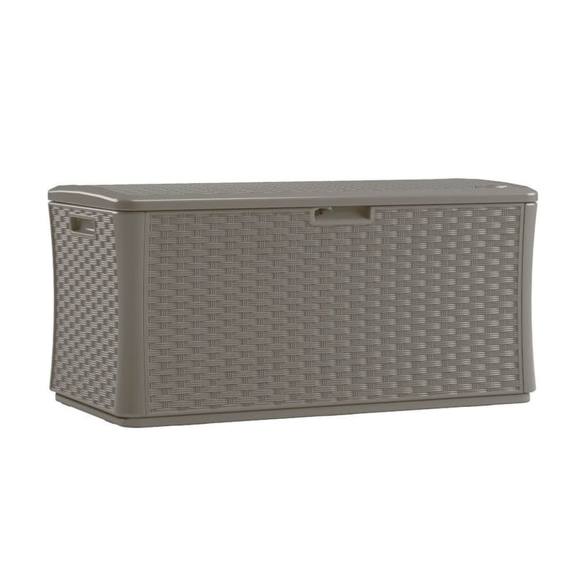 Suncast 134-Gal Extra-Large Stoney Wicker Deck Box, 300-lb Capacity