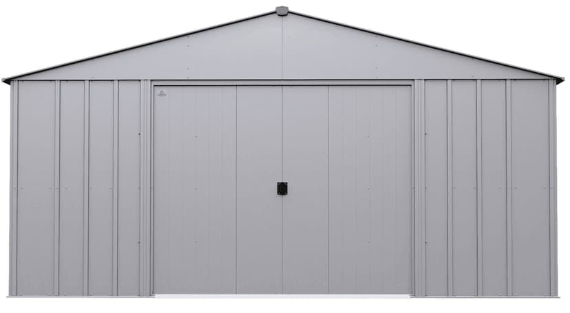 Arrow Classic 14x14-ft Flute Grey Corrosion-Resistant Steel Shed