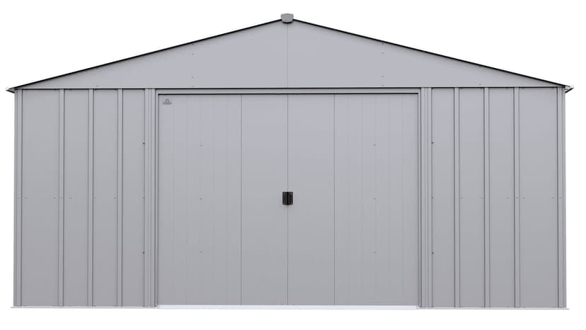 Arrow Classic 14x12-ft Flute Grey Corrosion-Resistant Steel Shed