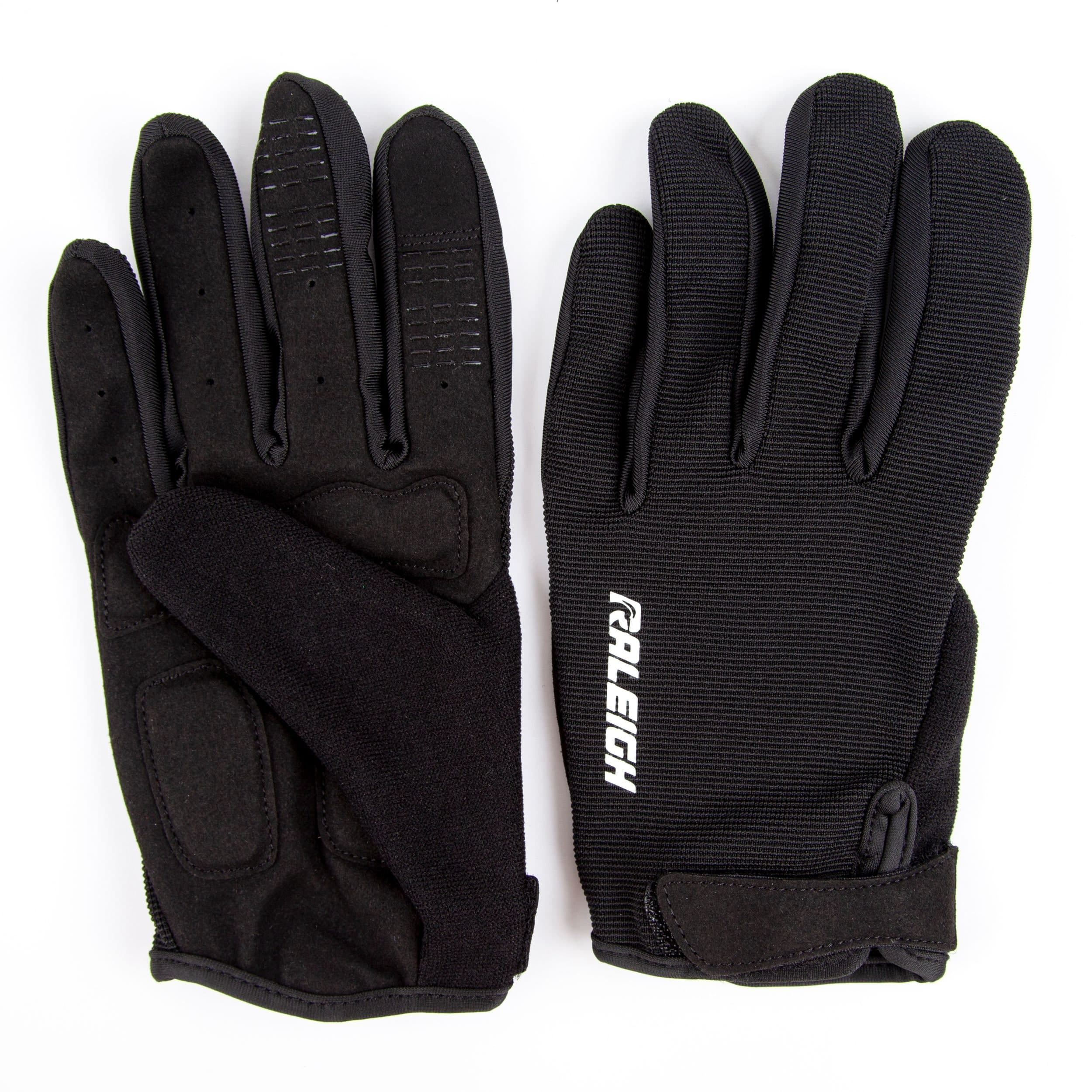 Raleigh Full Finger Padded Cycling Gloves, Black, S/M