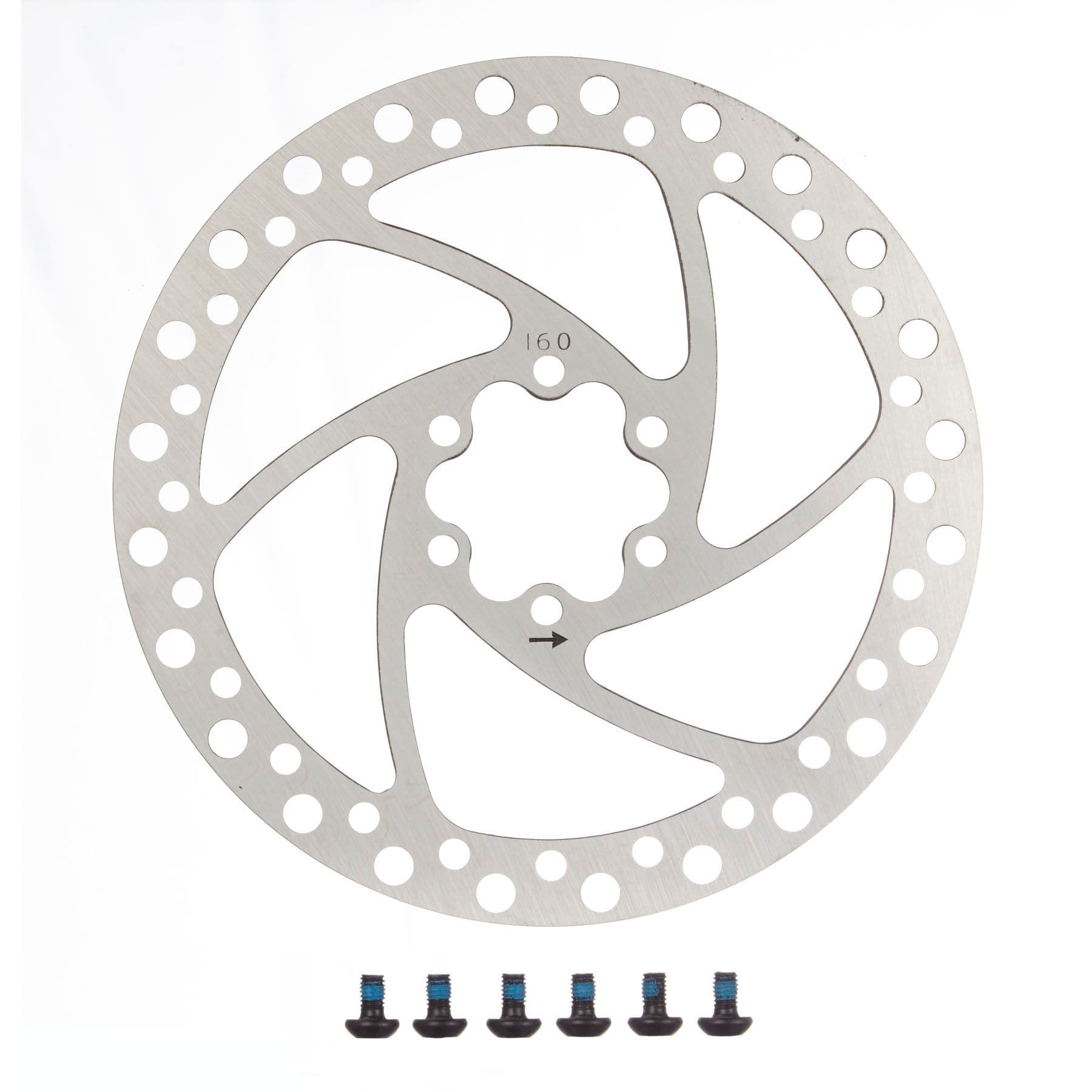 Raleigh Disc Brake Rotor with Mounting Hardware, 160-mm Diameter