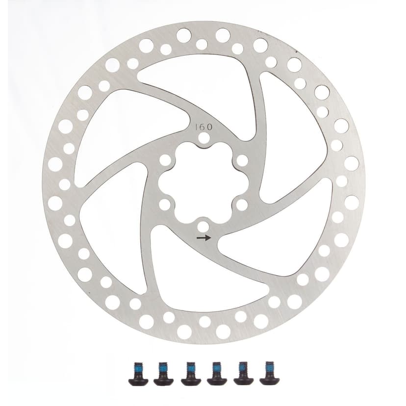 Raleigh Disc Brake Rotor with Mounting Hardware, 160-mm Diameter