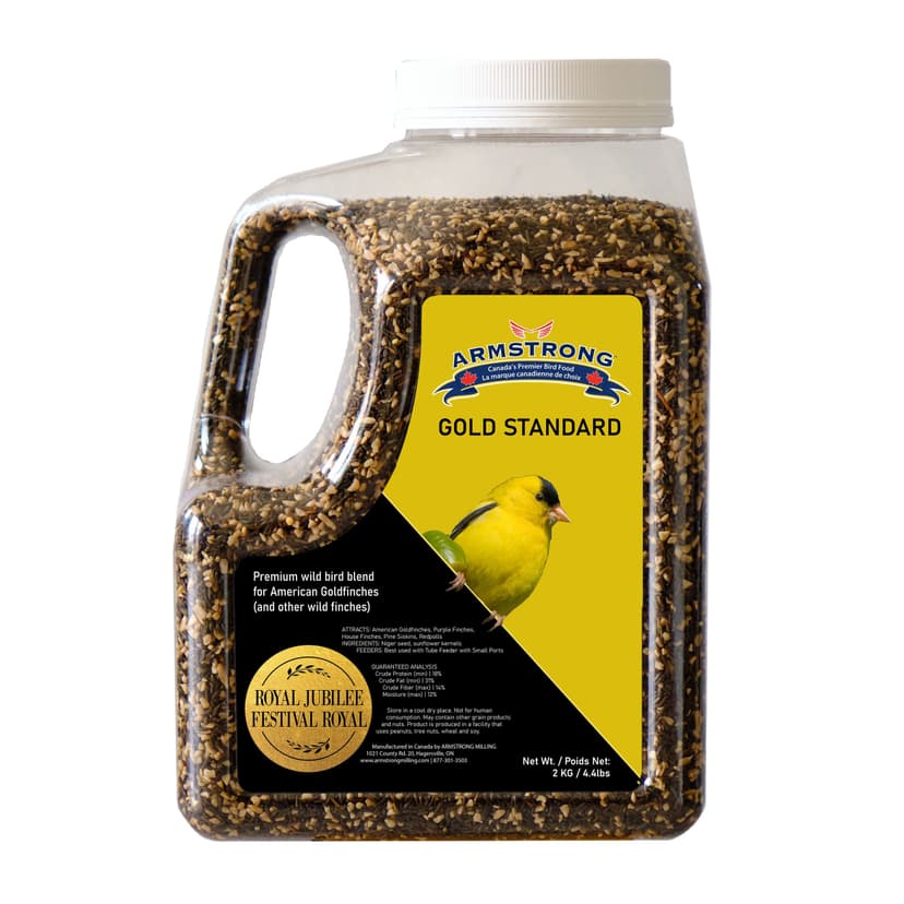Armstrong Royal Jubilee Gold Premium Wild Bird Food Blend Jug for American Goldfinches, 2-kg