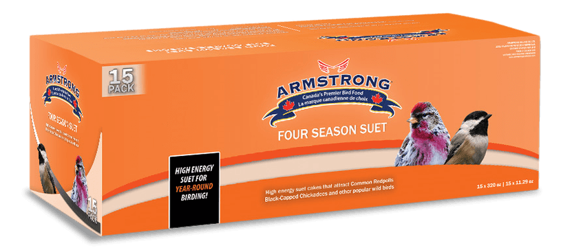 Armstrong Wild Bird Food Four Season Suet Cake, 11.3 Ounces, 15-Pack
