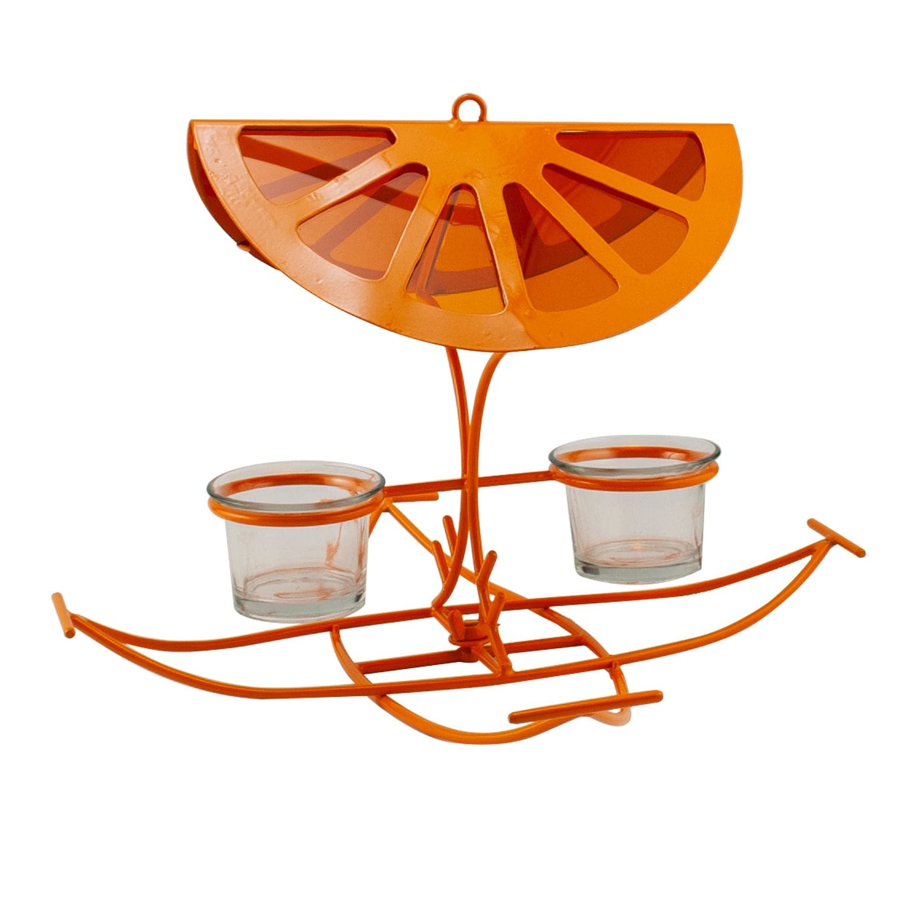 Panacea Bright Orange Slice & Jelly Oriole Bird Feeder with Metal Spikes, 11.5 x 11.5 x 8.5-in