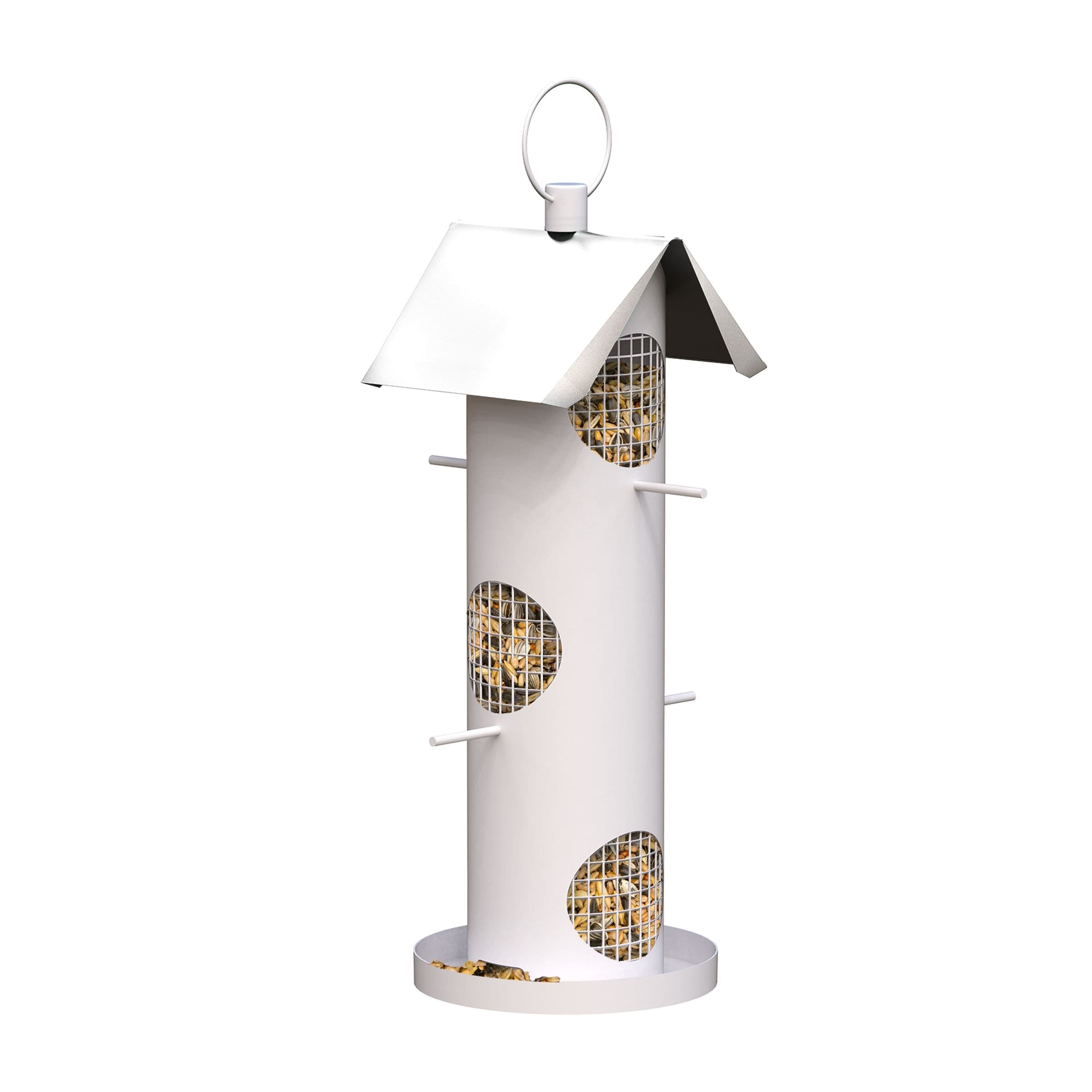 Panacea Nordic Mesh Vertical Metal Tube Feeder, 12.4-in, White