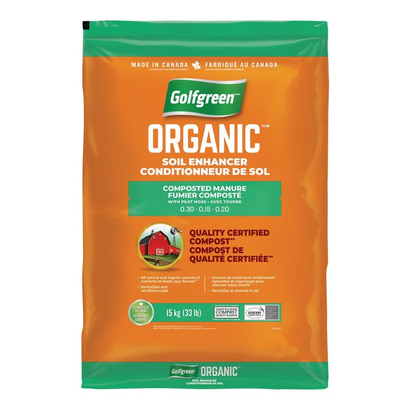 Golfgreen Organic Composted Manure/Fertilizer w/ Peat Moss, 15-kg
