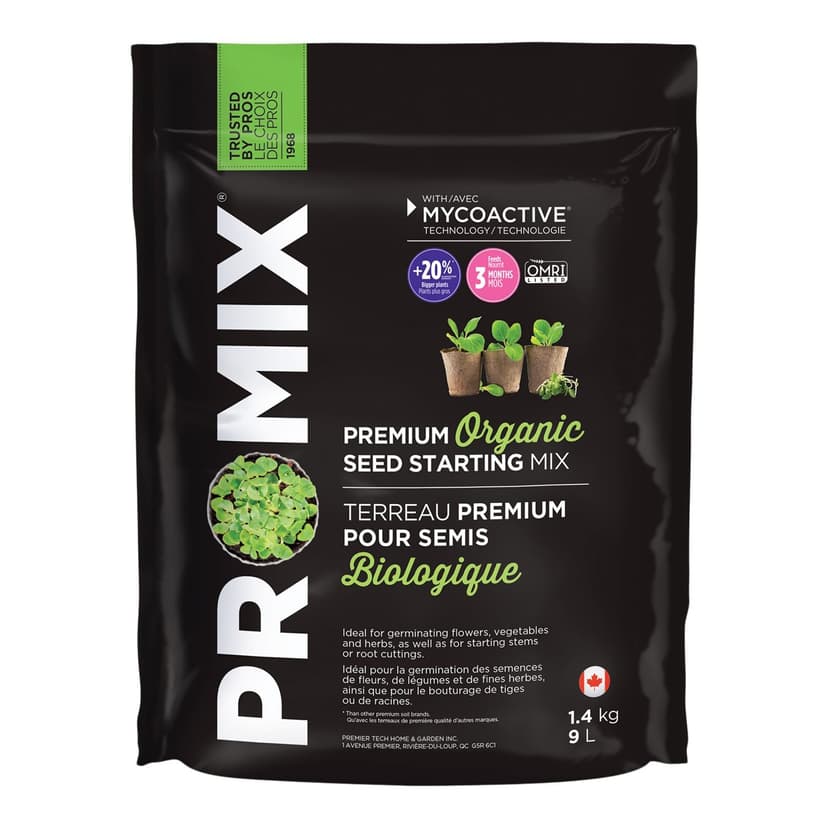 PRO-MIX Organic Seed Starting Mix, Growth +, MYCOACTIVE, 9-L