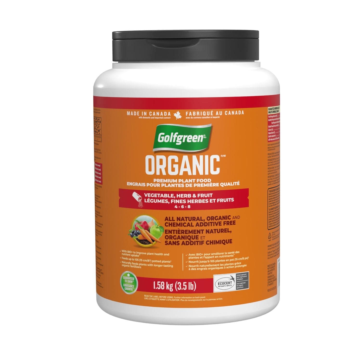 Golfgreen 04-06-08 Organic Vegetables Shaker Plant Food, 1.58kg