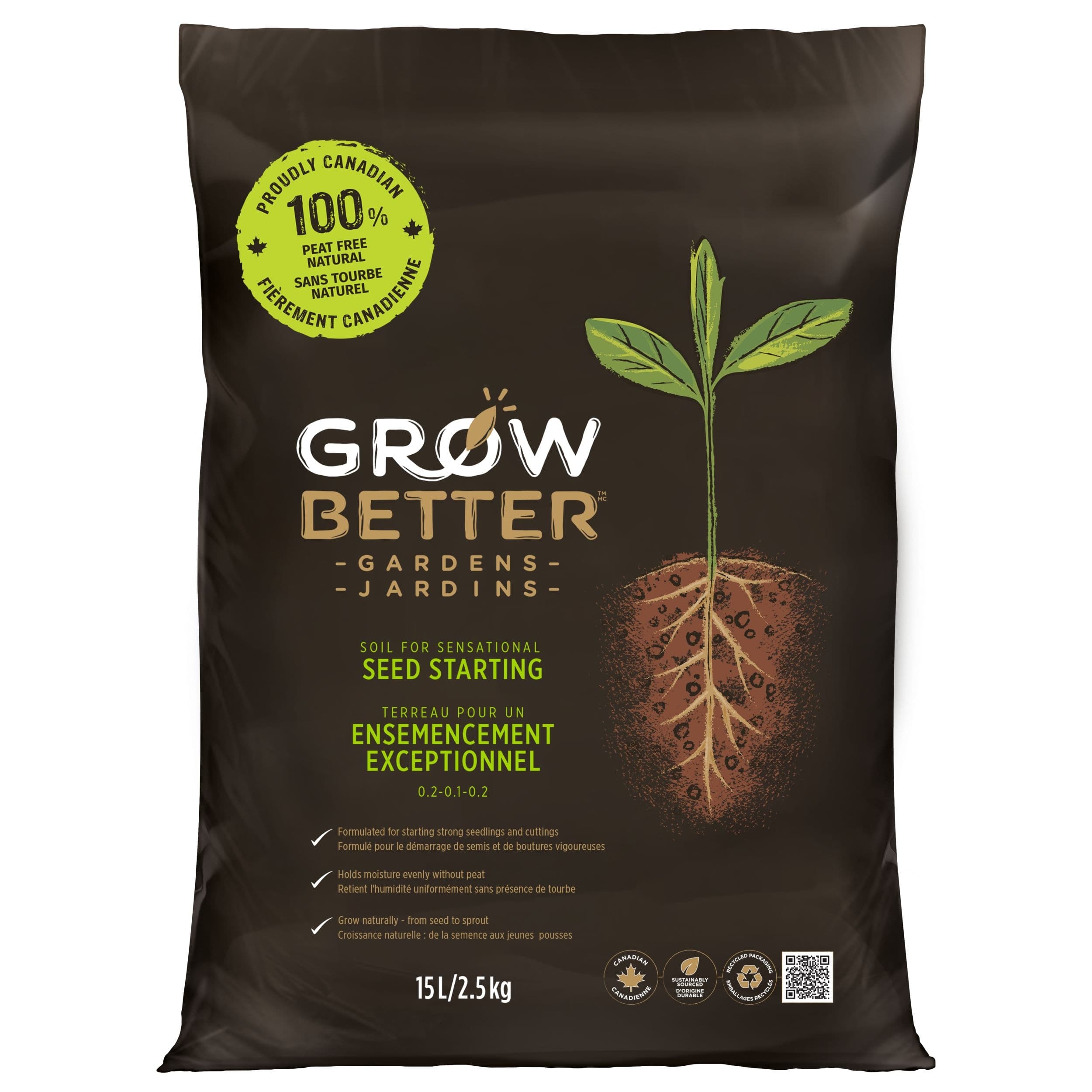 GrowBetter Gardens 15-L Peat-Free Seed Starting Mix