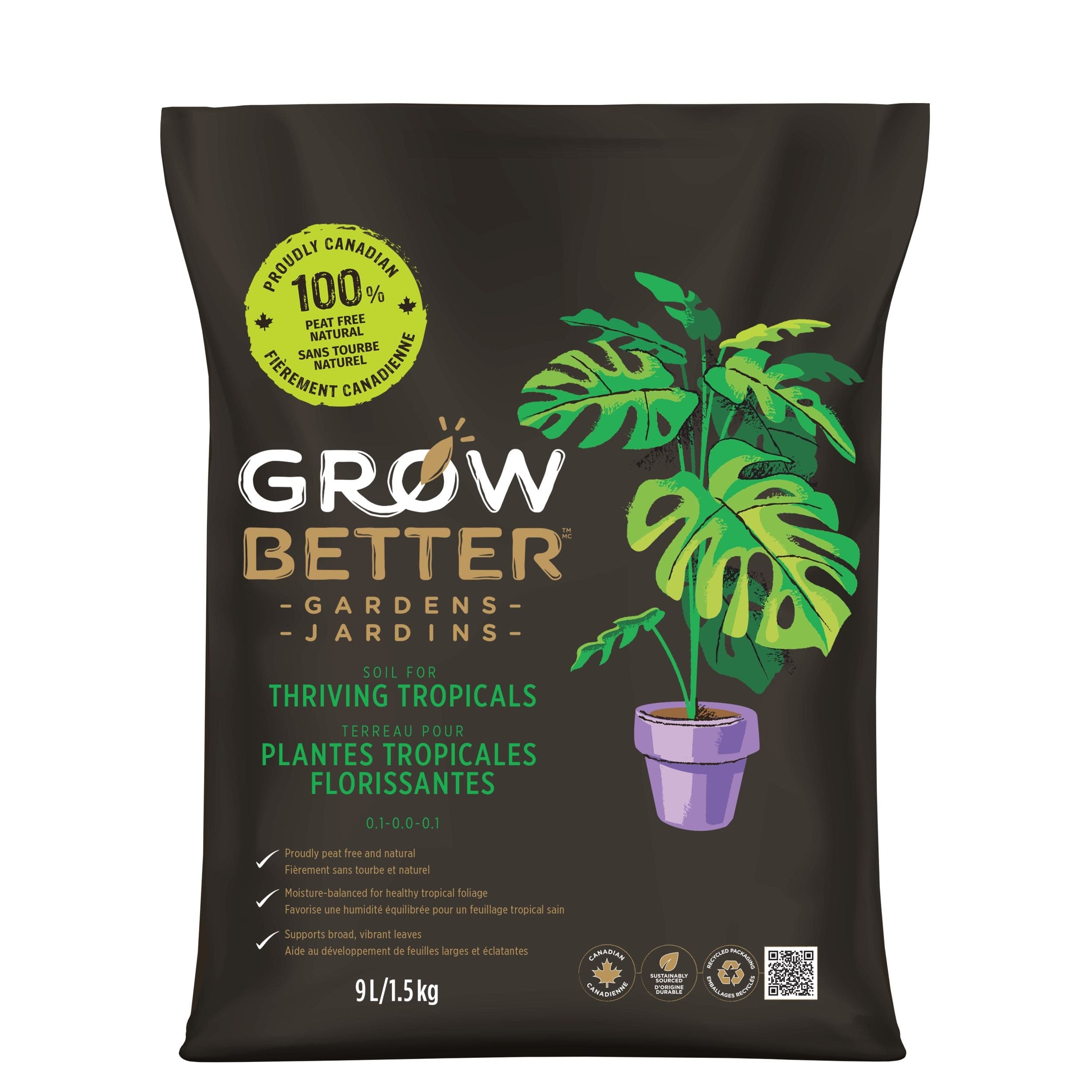 GrowBetter Gardens 9-L Soil for Thriving Tropicals Mix
