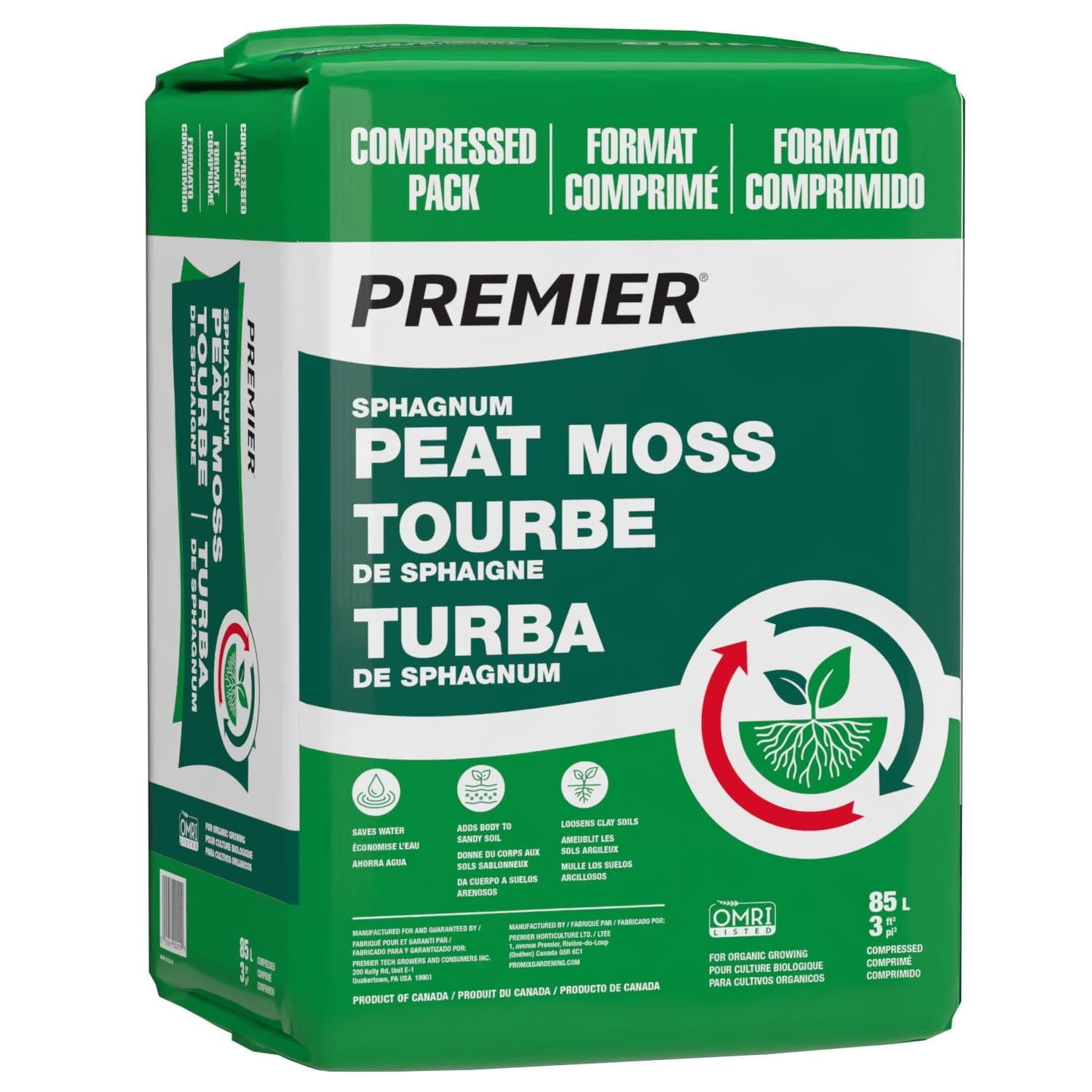 Premier Peat Moss, 3-cu-ft
