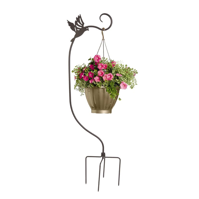 Panacea Hummingbird Single Metal Plant Hanger Shepherd Hook, 48-in, Black