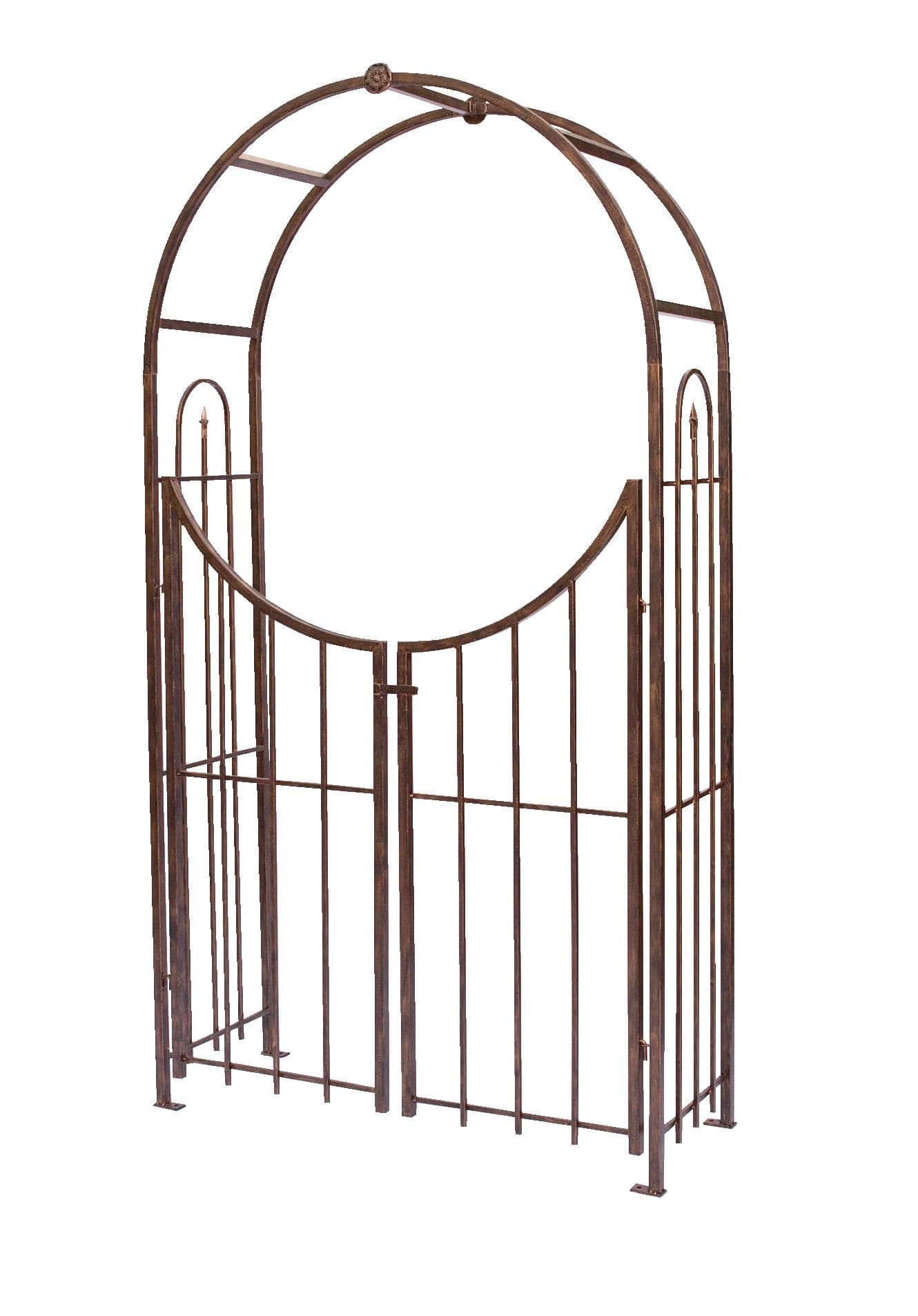 Panacea Top Garden Arch/Arbour with Gate, 90-in x 50-in, Bronze