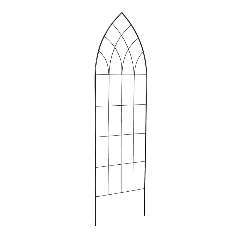 Panacea Flat Cathedral Metal Trellis, 72-in, Black