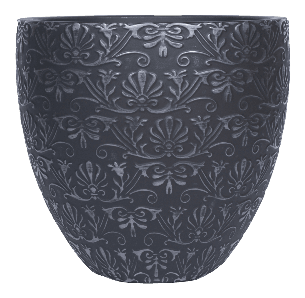CANVAS Fairfield Resin Bell Shaped Planter, 12-in W x 10-in H x 12-in D, Black